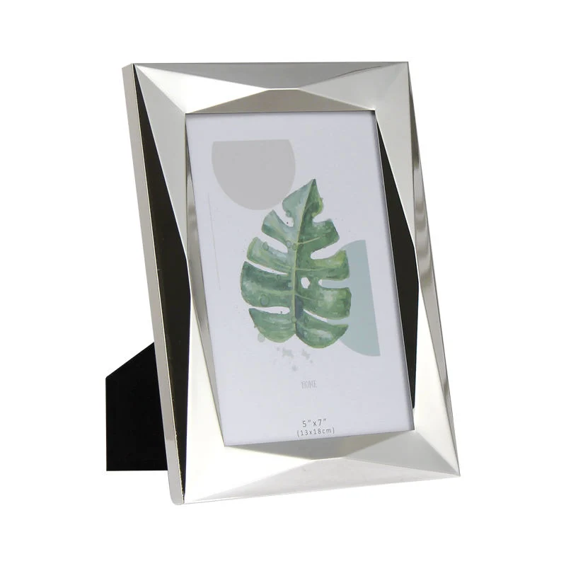 Multi-Faceted Silver Promotional Gift Wide-Edge Integrated Stamping Metal Photo Frame