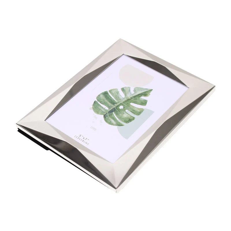 Multi-Faceted Silver Promotional Gift Wide-Edge Integrated Stamping Metal Photo Frame