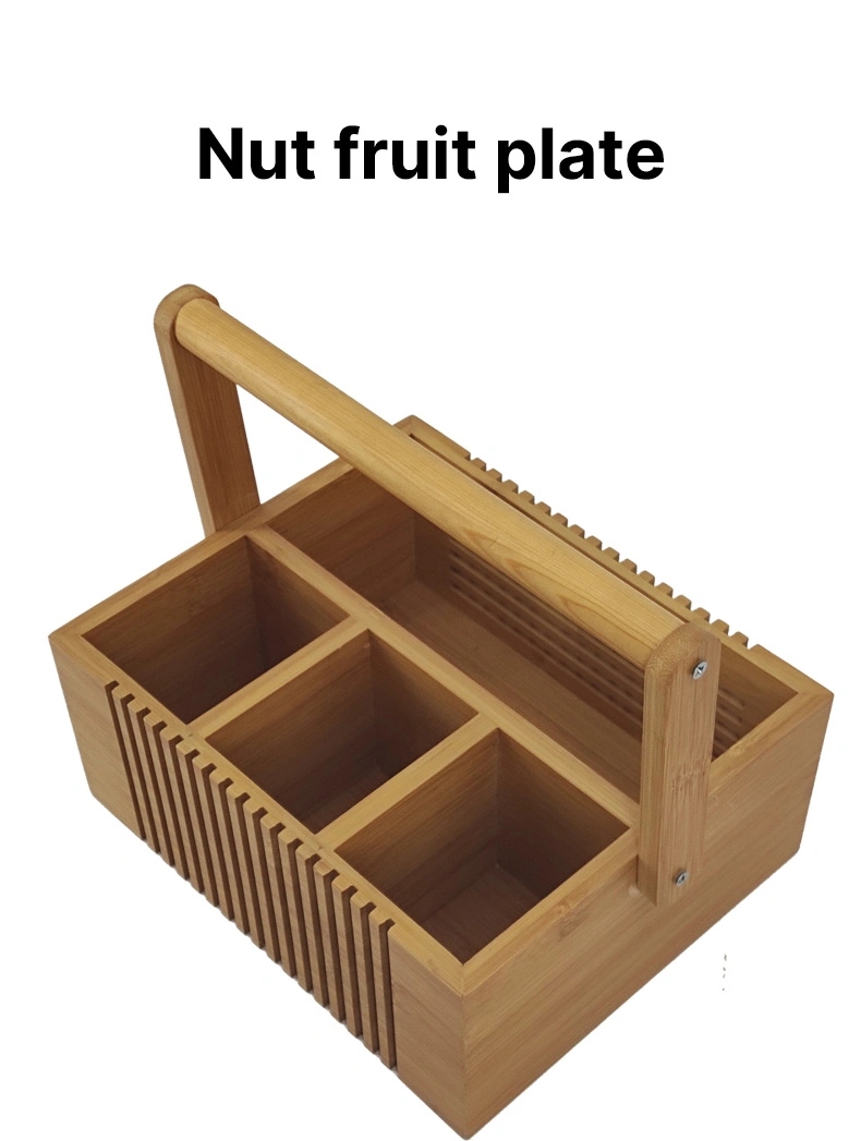 Nut Fruit Wooden Basket with Handle