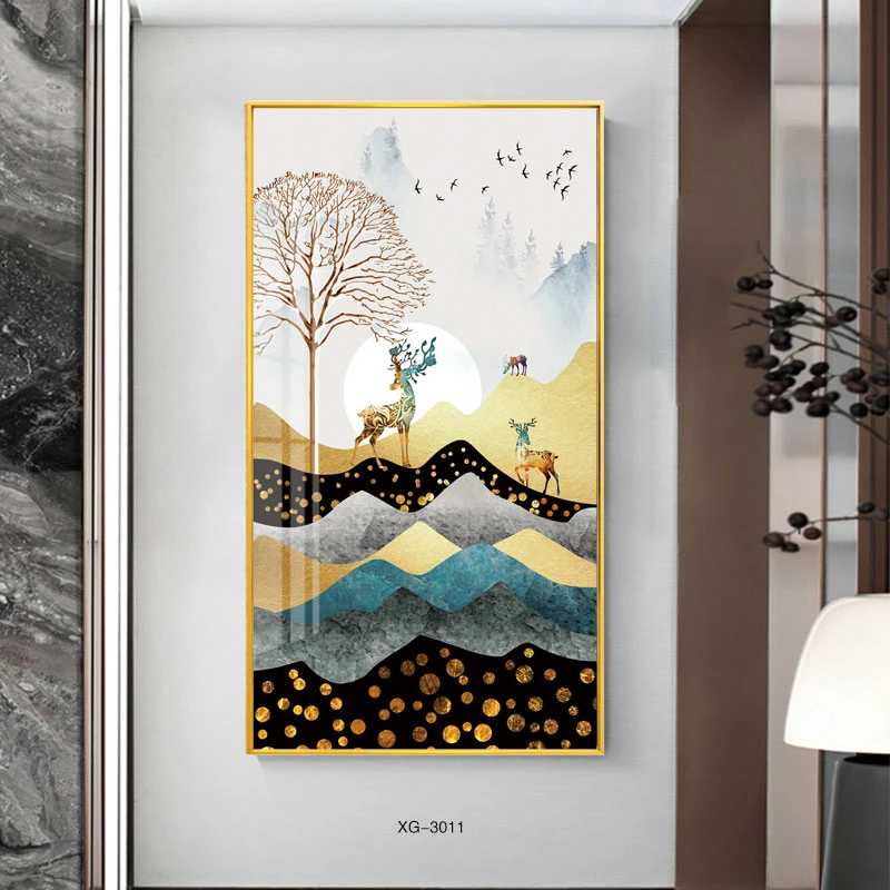 Small Size Cartoon Home Decoration Crystal Porcelain Painting Art Print