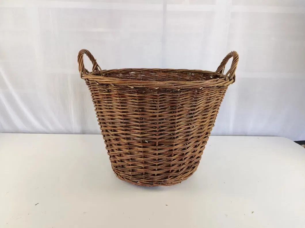 Decorative Wicker Hand-Woven Fabric Gardening Storage Basket with Handles