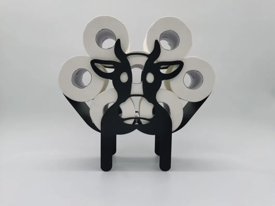 Decorative New Design Cow Spare Paper and Towel Holder Standing Toilet Paper Wall Holder