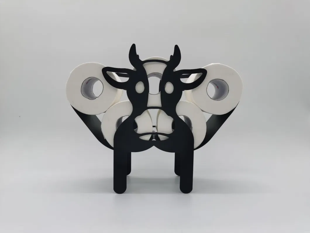 Decorative New Design Cow Spare Paper and Towel Holder Standing Toilet Paper Wall Holder