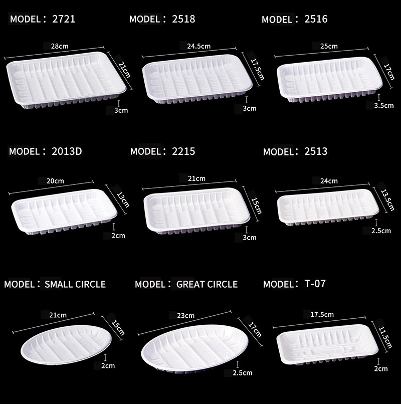 Disposable Fresh Packaging Frozen Food PP Plastic Meat Tray for Supermarket