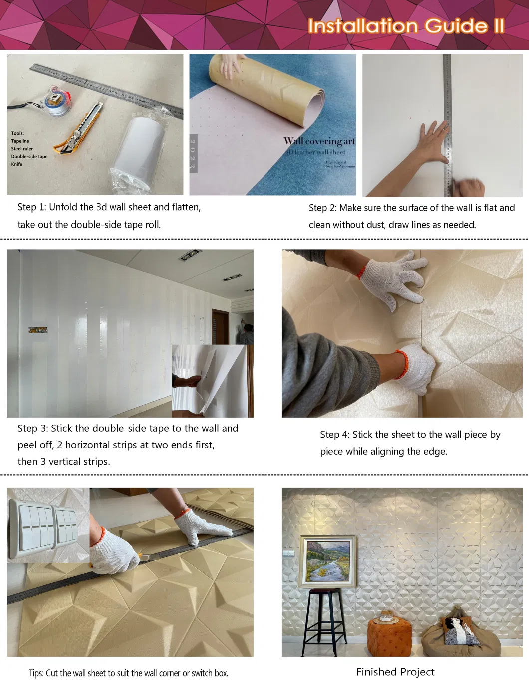 Soundproof Waterproof Soft 3D Leather Wall Board Foam Wall Sticker