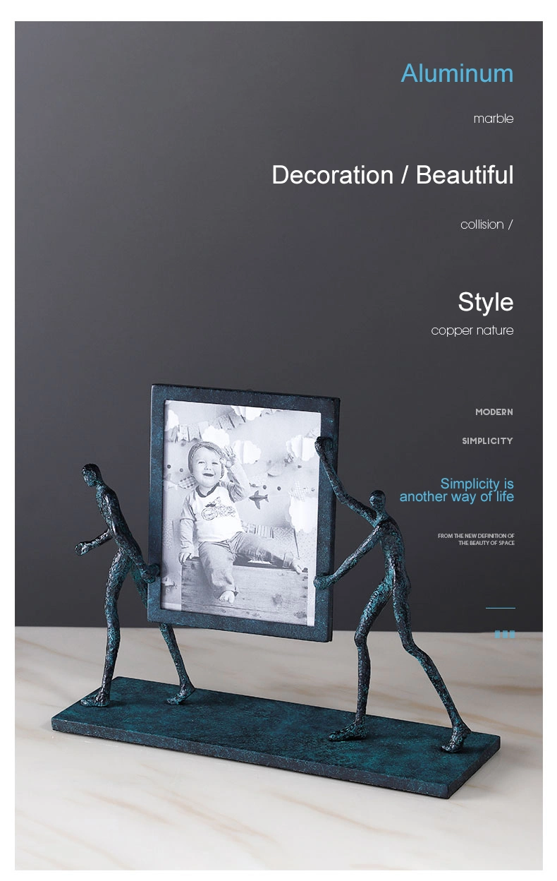 Modern Industrial Style Photo Frame Ornaments Funny Aluminum Rustic Frames House Desk Removable Picture Frame Manufacturer