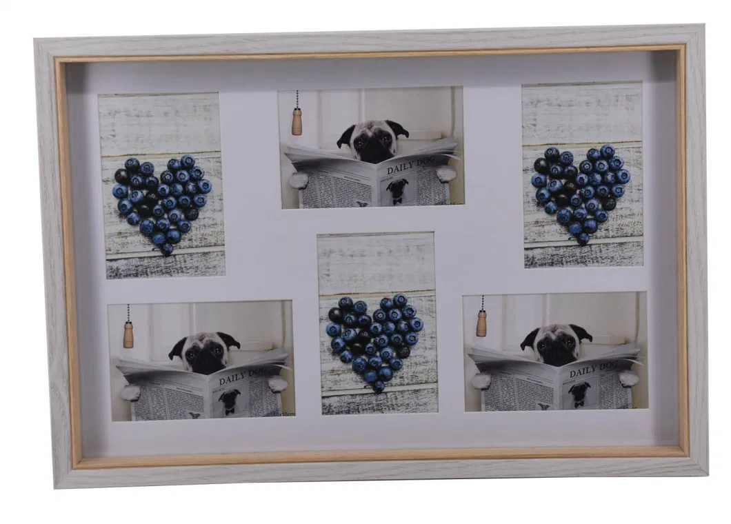 Modern Style MDF Wrapped Large Frame with Multi Openings for Wall Decoration