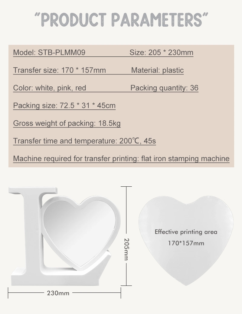 Hot Sales Sublimation Custom Acrylic Heart Photo Frame with Liquid