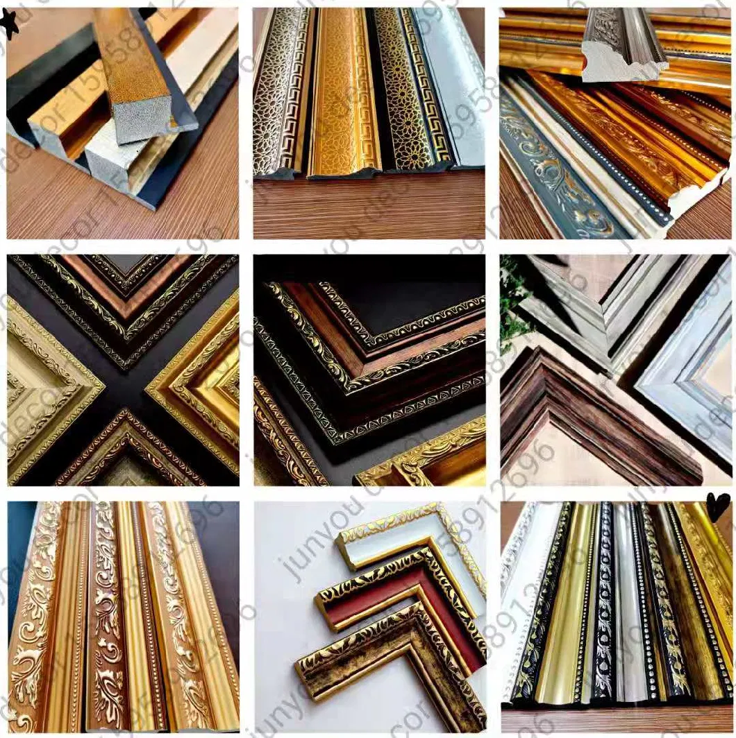 Luxury PVC Foam Decorative Waistline Interior Decorative PVC Moulding Golden Beltline Decoration Wall Cornetto