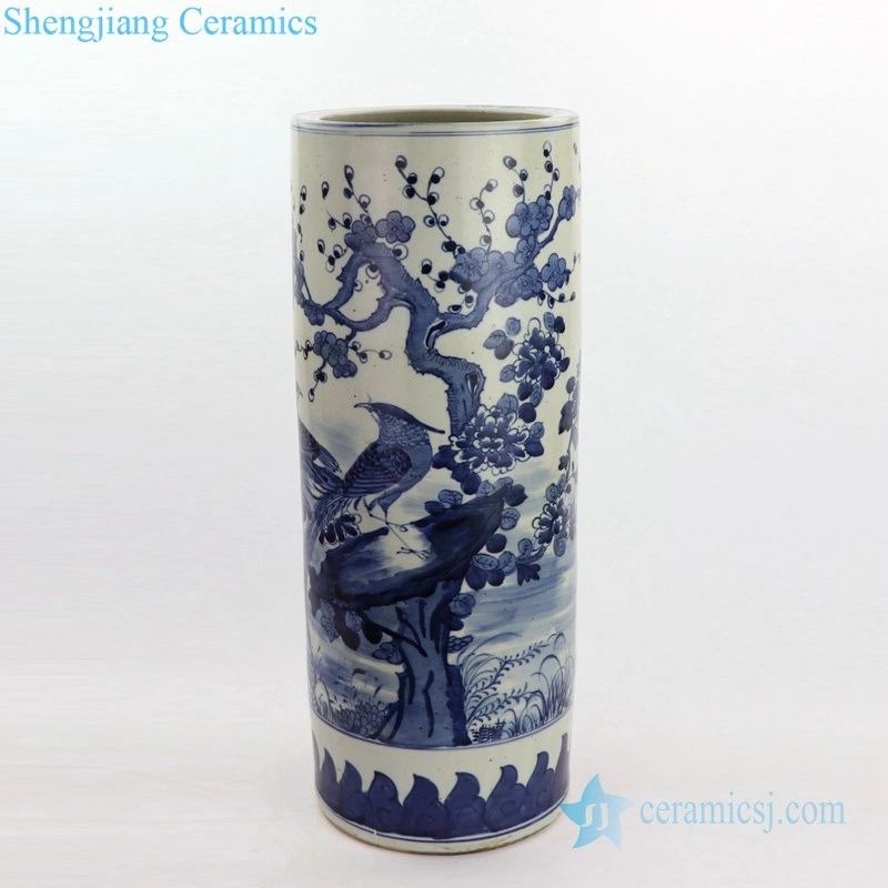 Rzsj01 Jingdezhen Celadon Carving Flower Branch Pattern Umbrella Holder