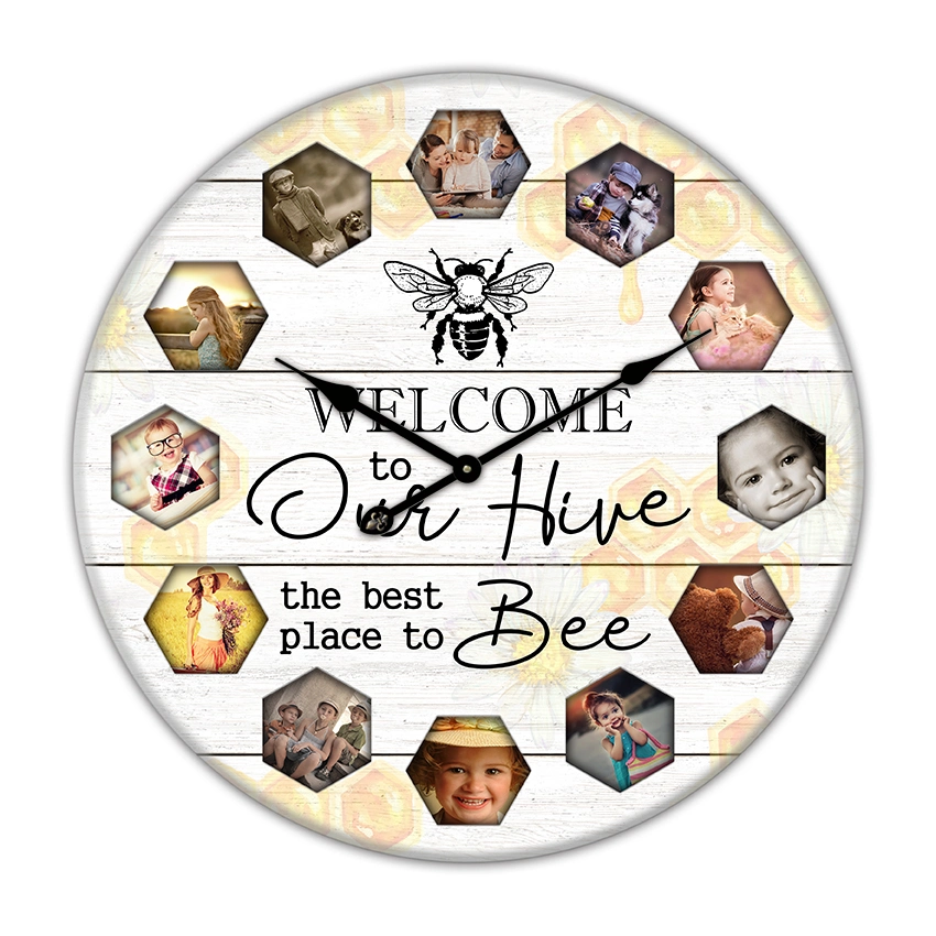 Honey Bee Popular MDF Wall Mounting Photo Frame Photo Frame Clock