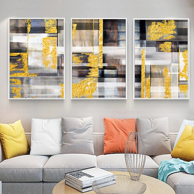 Factory Art Decoration Wall Art Decor Custom Abstract Set of 3 Canvas Printing with PS Frame