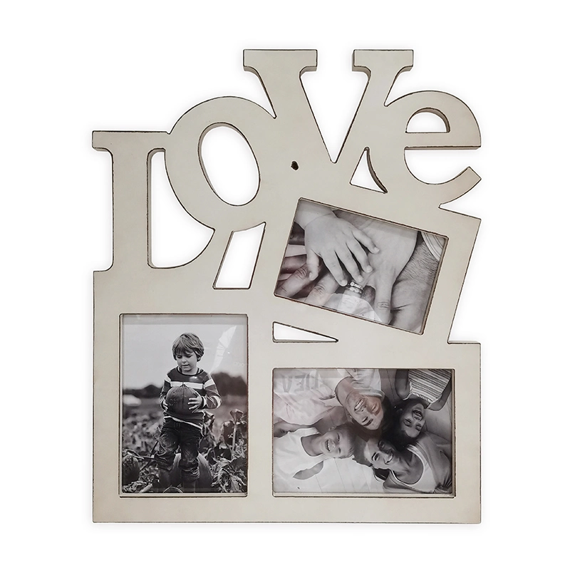 MDF Photo Frame with Many Shapes for Living Room, Wooden Picture Frame with Many Photos for Wall Decor, Promotional MDF Photo Frame