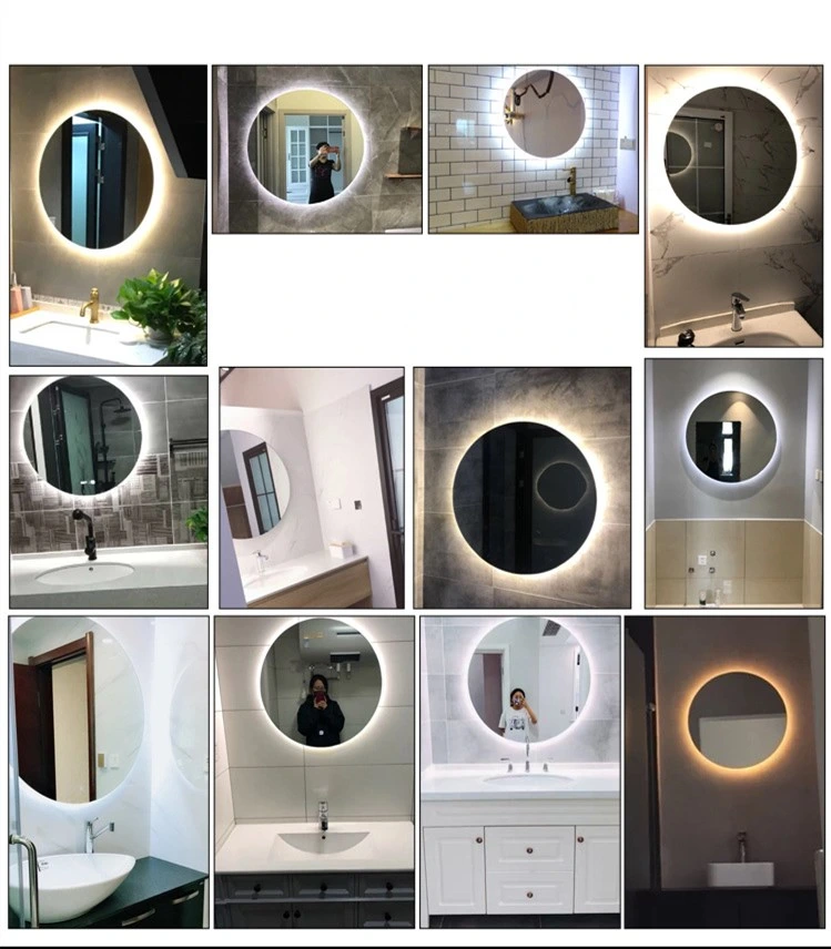 High-End Hotels Bathroom LED Mirror Aluminum Alloy Brushed Frame