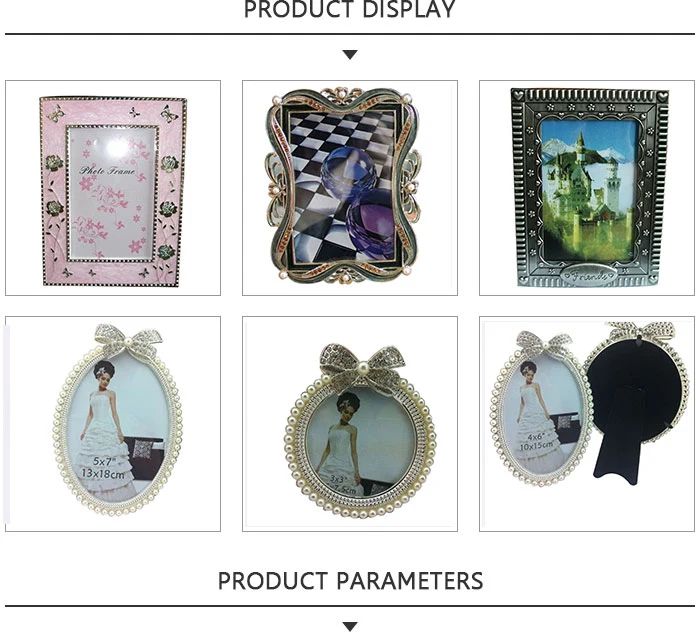 Fashion Round Photo Frame with Bow and Pearls