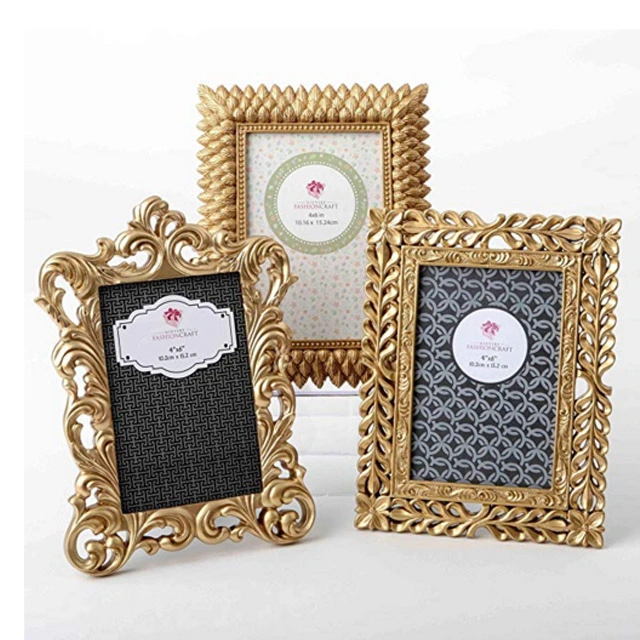 Family Love Resin Photo Frame Gold Vintage Baroque Ornate Antique Picture Frames