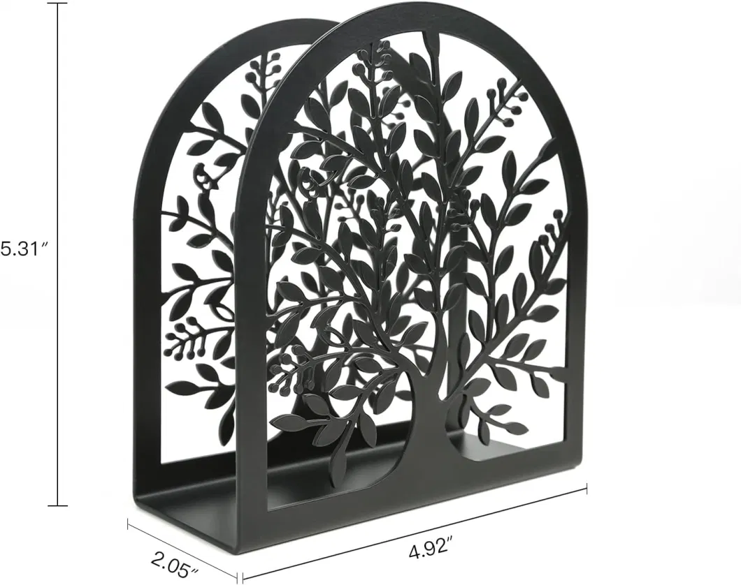 Black Cast Iron Vertical Tabletop Paper Napkin Holder