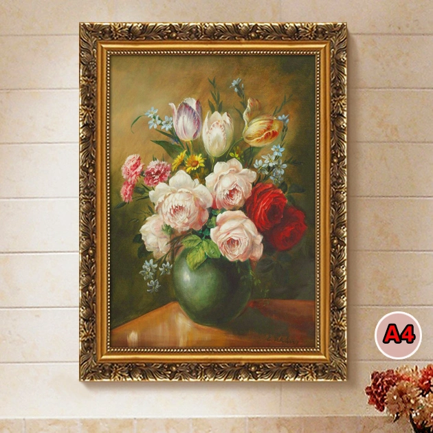 Framed Handmade Painting Flower Vase Canvases Art Abstract Painting for Home Decor Large Wall Picture Flower Oil Painting