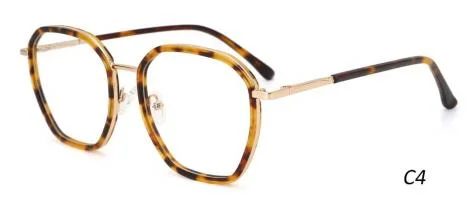 Roundish Acetate Frame with Metal Wire Ring Stock Women Optical Frames