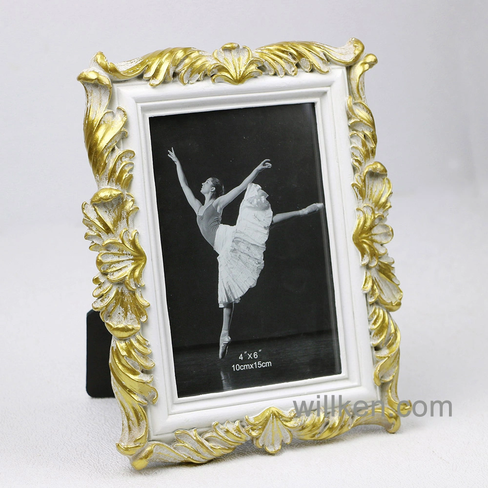 Olivery Victorian Inspired Antique Gold Flower Photo Frame