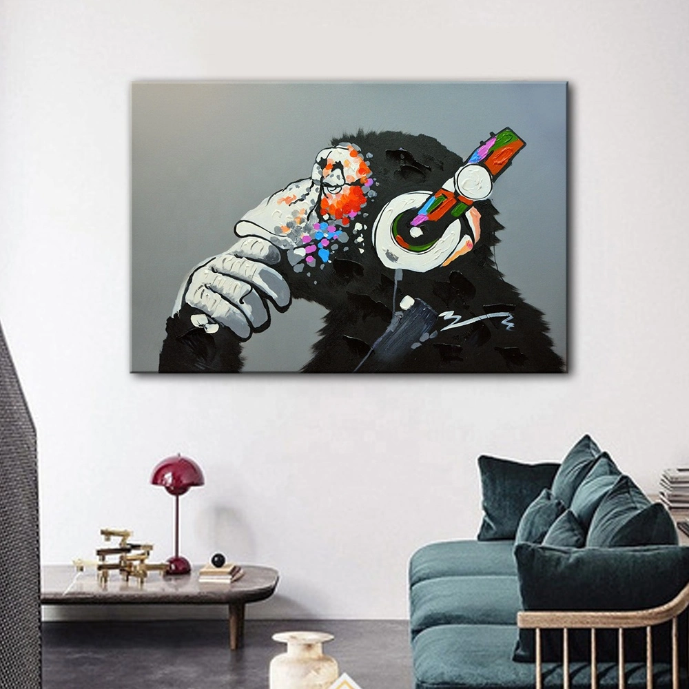 Most Popular Oil Painting Handmade Animal Chimpanzee Design DIY Wall Art Cool Modern Wall Printing Colorful Decor