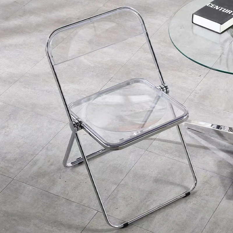 Modern Simple Transparent Folding Dining Chair Acrylic Plastic Crystal Photography Negotiation Wedding Chair