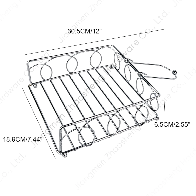 Restaurant Display Stand Lunch Sanitary Napkin Caddy Kitchen Freestanding Metal Silver Paper Napkin Holder for Table