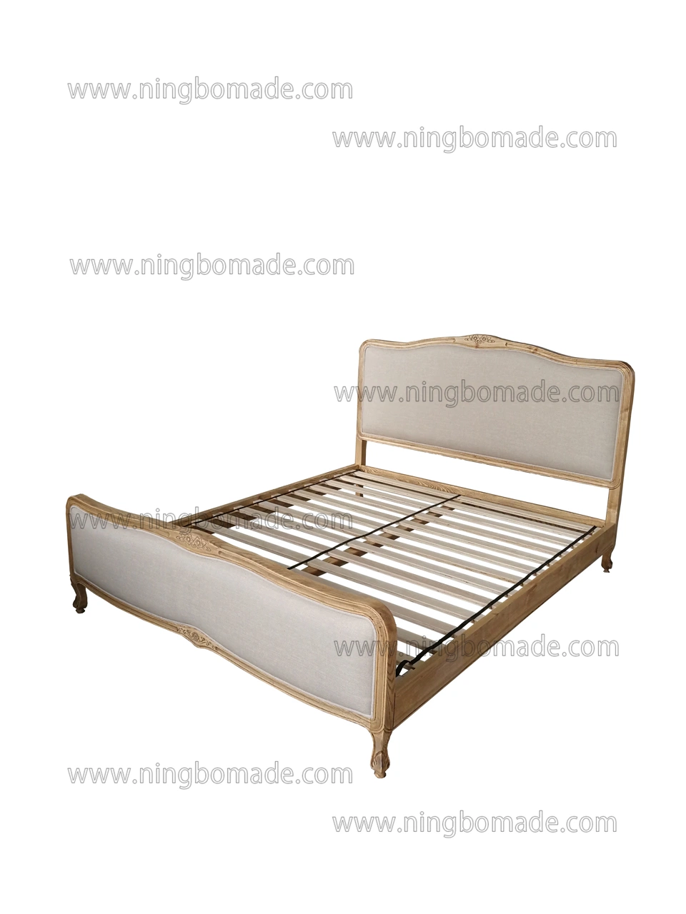 French Vintage Furniture Nature Ash King and Queen Bed Frame