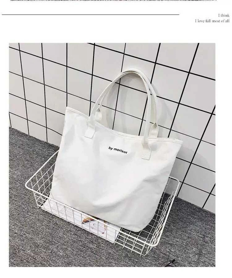 Designed Manufactory Oversized Zipper Custom Canvas Cotton Tote Bag