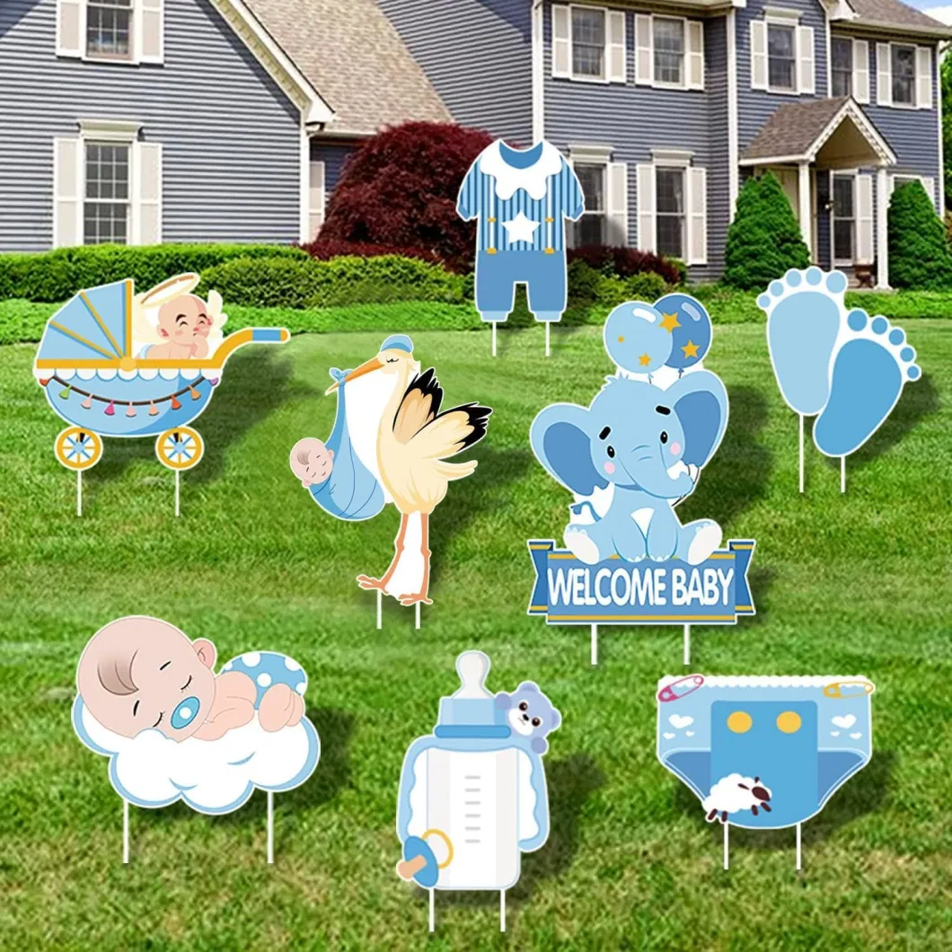 Boy Blue Yard Signs with Stakes &ndash; Boy Special Delivery - It&rsquor; S a Boy Stork Baby Shower Yard Sign Lawn Decorations -Welcome Home Baby Lawn Sign