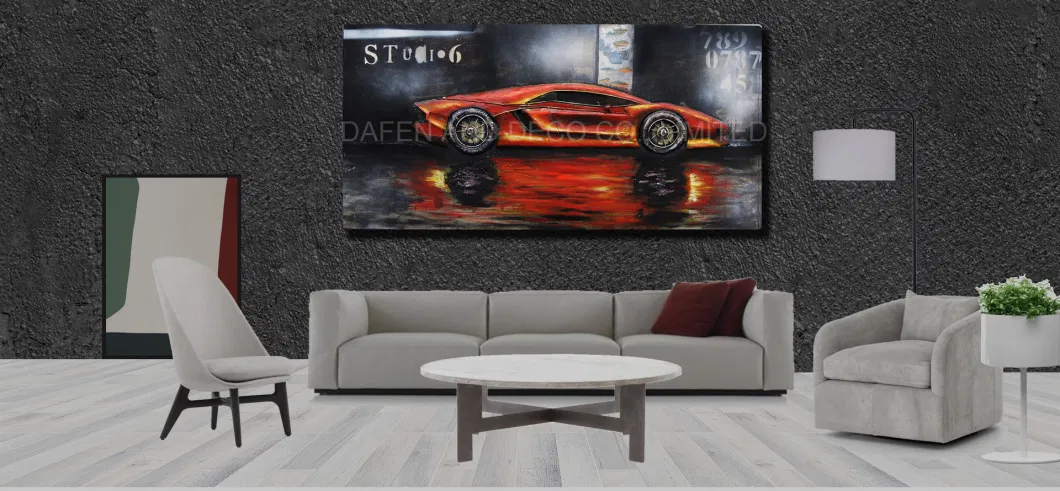 Metal Decoration Oil Painting Wall Art Sports Car Iron 3D Dimension