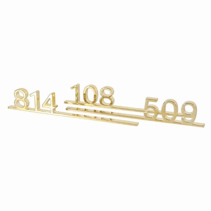 Customized Gold Metal 3D House Numbers Sign for Hotel