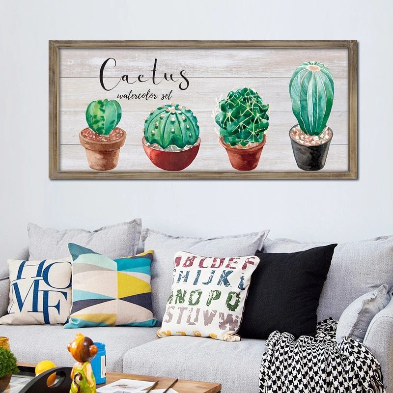 Wholesale Custom Green Plant Design Vintage Wood Wall Sign