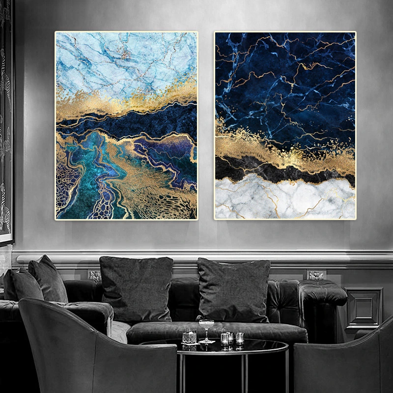 Drop Shipping Home Decor Marble Canvas Print Abstract Stretched Wall Art