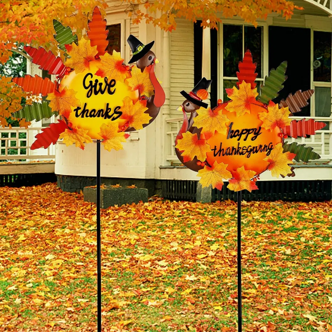 Thanksgiving Decorations Outdoor Yard Signs for Home, Letter &quot;Fall&quot; with Pumpkins Metal Garden Stakes, Decorative Pumpkin Stake for Patio Lawn Autumn Harvest