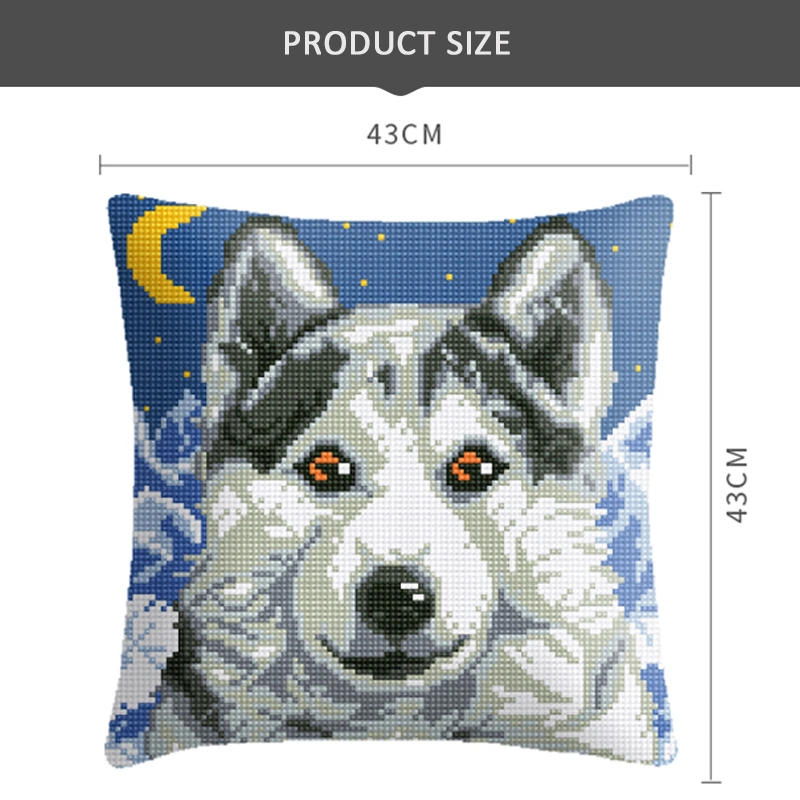 Needlepoint Kit. Throw Pillow 43X43cm Embroidery Crafts, Cross-Stitch and Needlework Printed Tapestry Canvas, European Quality