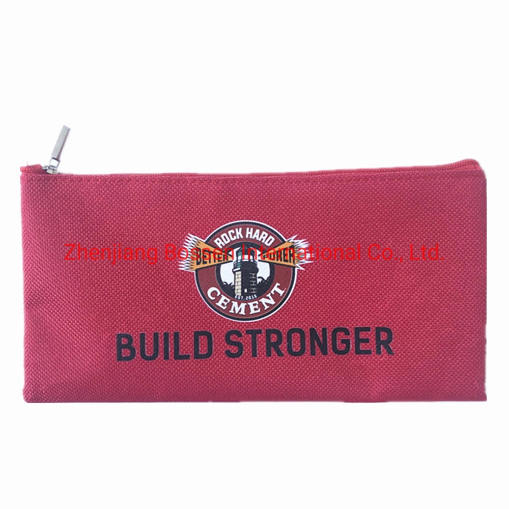 OEM Customized Logo Screen Print Oxford Red Pencil Bags