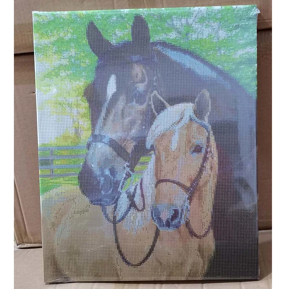 Animals DIY Painting Round Drill Horse Designer Manual Work Diamond Painting with Frame