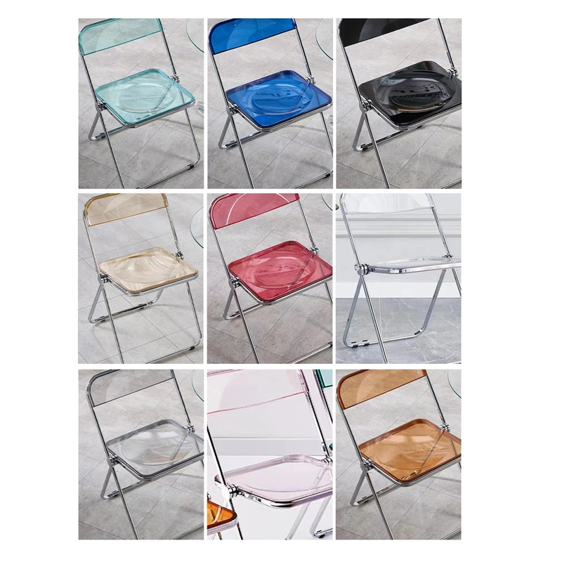 Modern Simple Transparent Folding Dining Chair Acrylic Plastic Crystal Photography Negotiation Wedding Chair