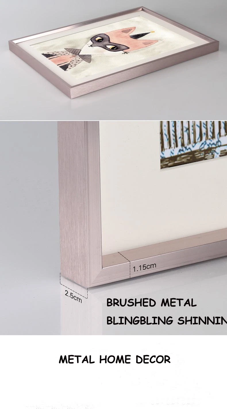 Aluminum Extrusion Profiles Mirror Photo Picture Hanging on The Wall Frame