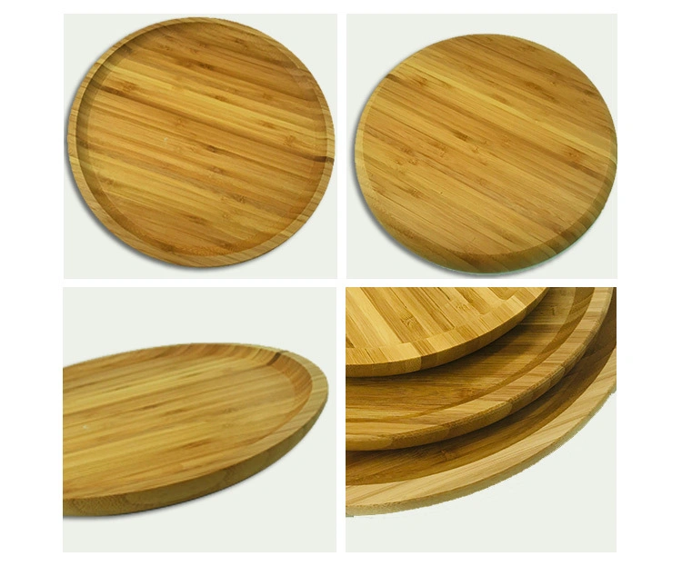 Large Round Drinks Decorative Wood Serving Tea Table Tray, Wholesale Bamboo Serving Tray