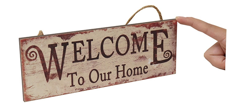 Custom Design Wooden Signs with Welcome to My Home Restaurant Signs Design Wood Door Signs for Decoratio