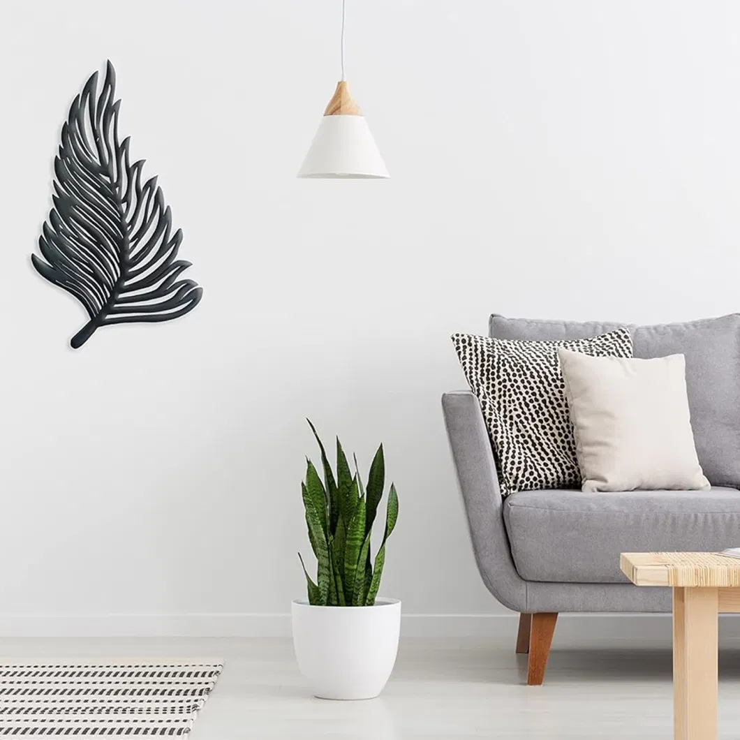 3D Unique Forest Black Metal Leaf Shaped Aesthetic Wall Decor