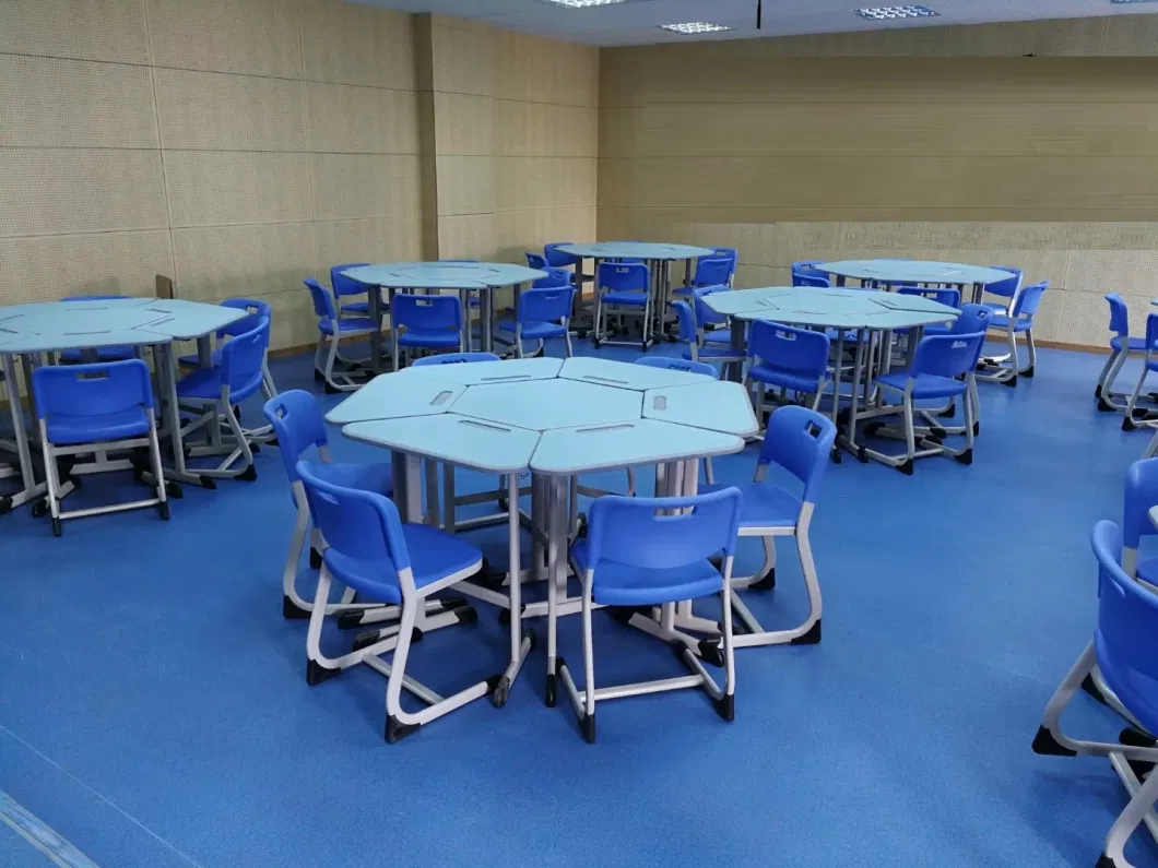 Modern School Classroom Furniture, Trapezoid Student Table Furniture, Preschool Children Furniture, Kindergarten Metal Furniture, Primary School Furniture