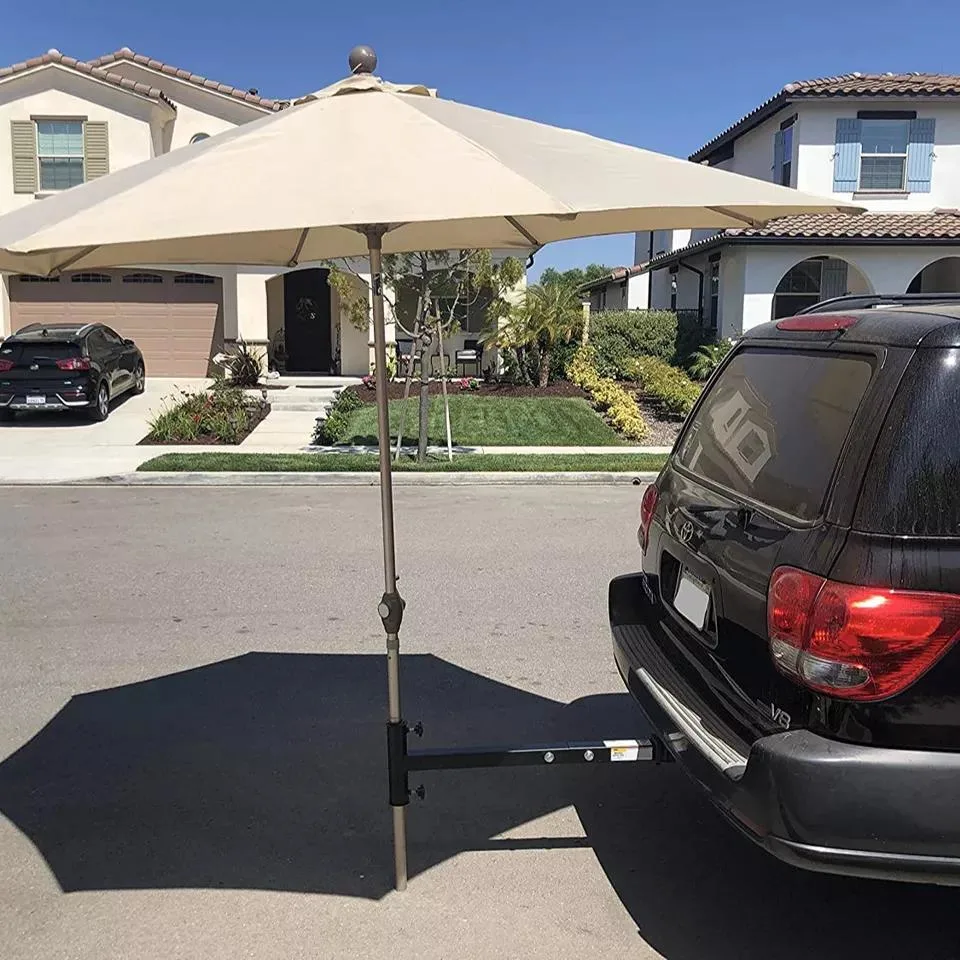 Jh-Mech Rear Hitch Mount Flag Pole Holder Fit for Large Patio and Outdoor Umbrellas Hitch Mount Umbrella Holder