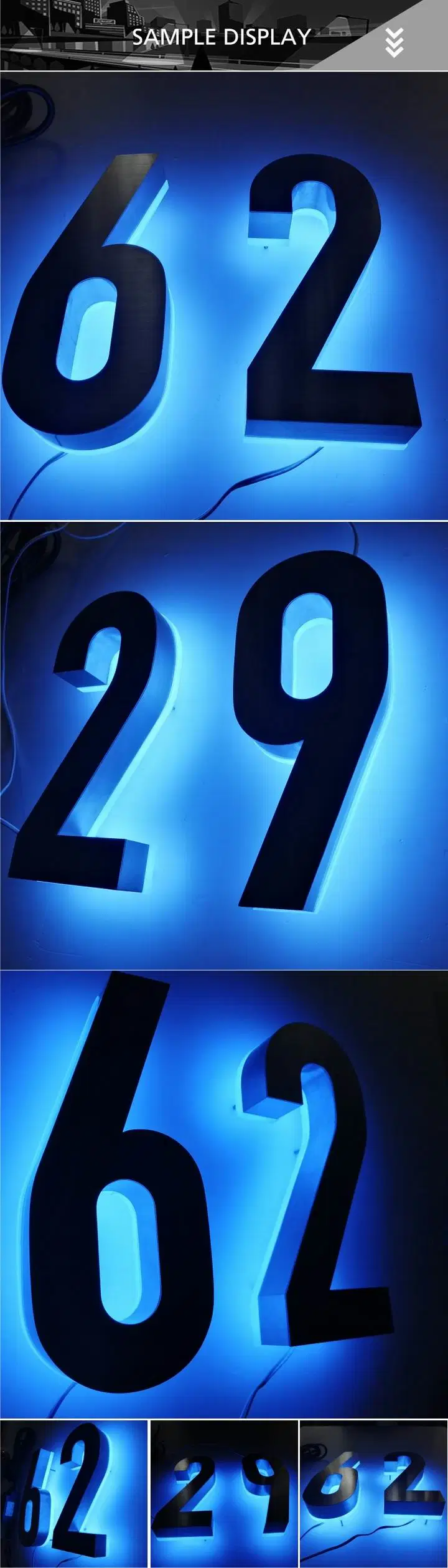 China Custom Night Sensor Backlit LED Modern House Number Sign