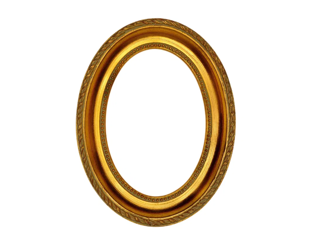 China Factory Popular White Black Oval Baroque Resin Photo Frame Round Wholesale Antique Mirror Bathroom Painting