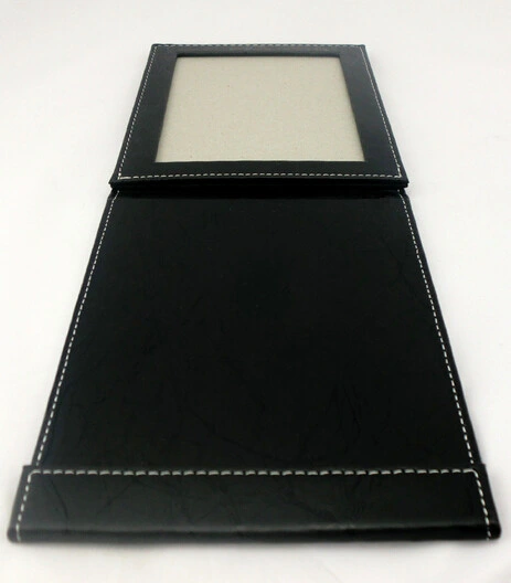 Custom Green Black PVC Leather Single Photo Frame with Base