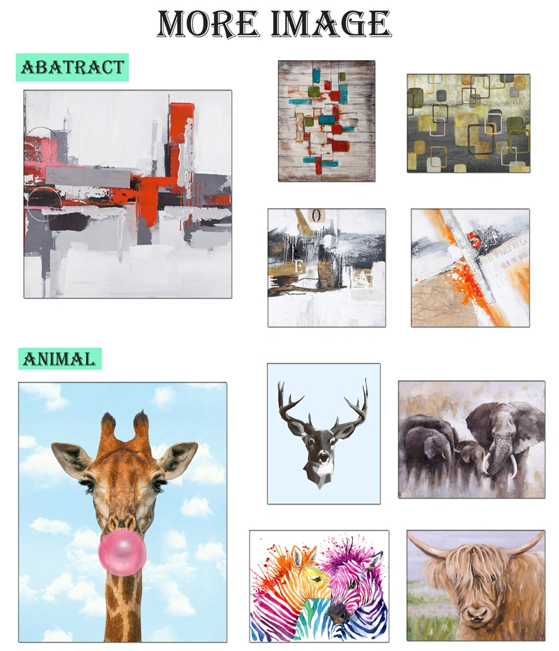 3pieces Modern Wall Art Oil Painting Animal Giraffe Canvas Art Prints