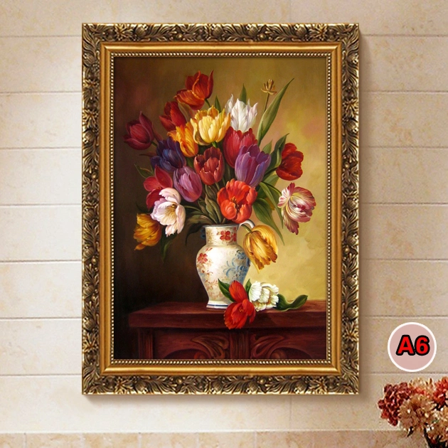 Framed Handmade Painting Flower Vase Canvases Art Abstract Painting for Home Decor Large Wall Picture Flower Oil Painting